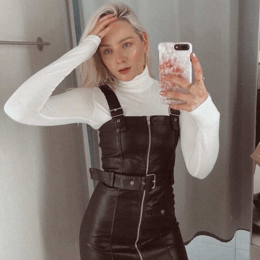 H&M faux leather dress